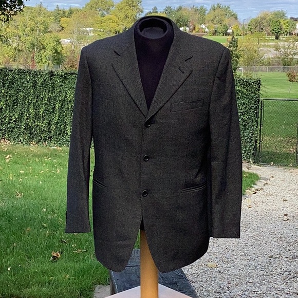 Vintage Canali “Proposta” Wool Brown Jacket - Made In Italy IT sz. 50R US sz.40R - Picture 1 of 8